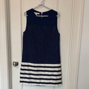 Boston Proper Navy and White Striped Dress. Sz 10